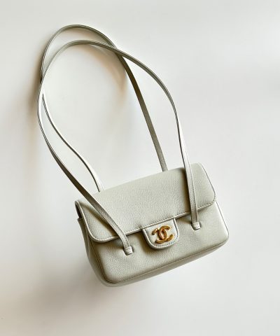 Chanel Preppy Coco 26 Bag Elephant - fake chanel coco 26 elephant grey detail 5