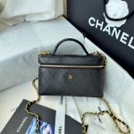 Chanel 26S Vanity with Chain Black - chanel vanity chain dupe front view