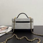71952_grey-suede_4 Chanel 26S Vanity with Chain Grey Suede - chanel suede vanity replica detail 3