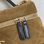71953_brown-suede_5 Chanel 26S Vanity with Chain Brown Suede - chanel suede vanity dupe detail 4