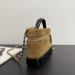 71953_brown-suede_7 Chanel 26S Vanity with Chain Brown Suede - chanel suede vanity dupe detail 6