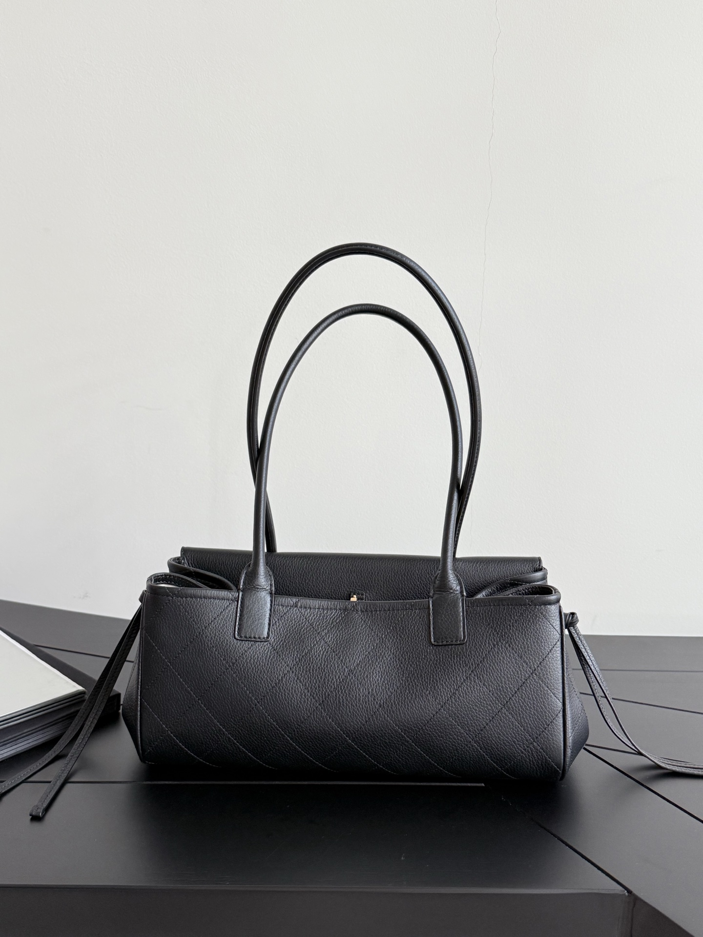 71986_black_1 Chanel 26S East West Tote Black - chanel tote dupe front view
