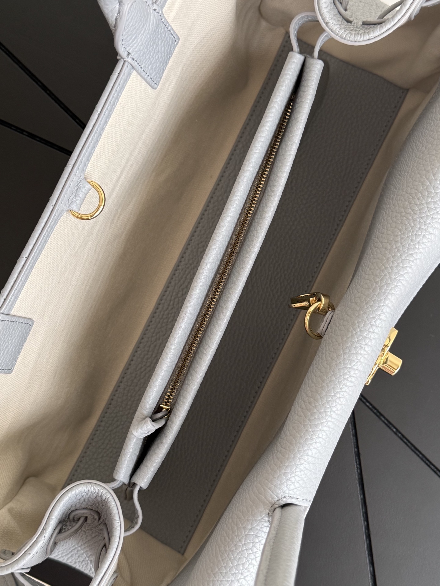 71987_elephant-grey_3 Chanel 26S East West Tote Elephant - chanel east west tote replica detail 2