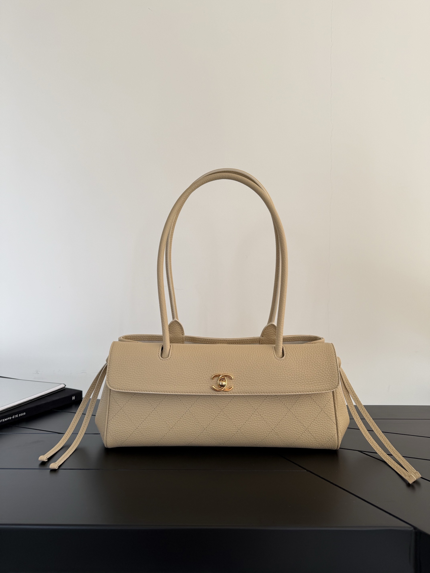 71988_pale-peach_8 Chanel 26S East West Tote Pale Peach - fake chanel east west detail 7