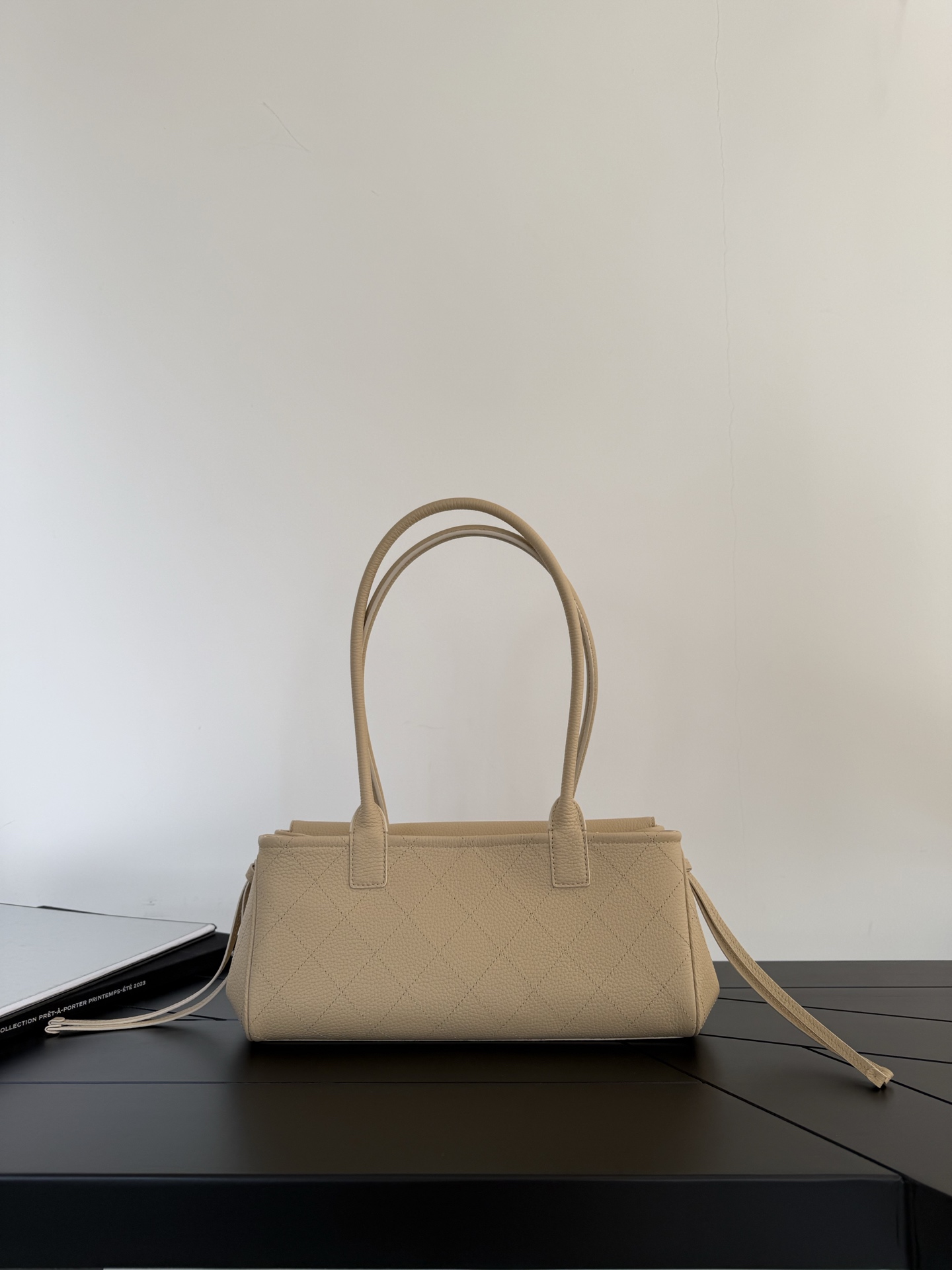 71988_pale-peach_9 Chanel 26S East West Tote Pale Peach - fake chanel east west detail 8
