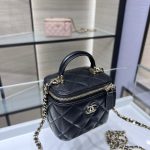 Chanel Mini Vanity Black - chanel vanity dupe front view