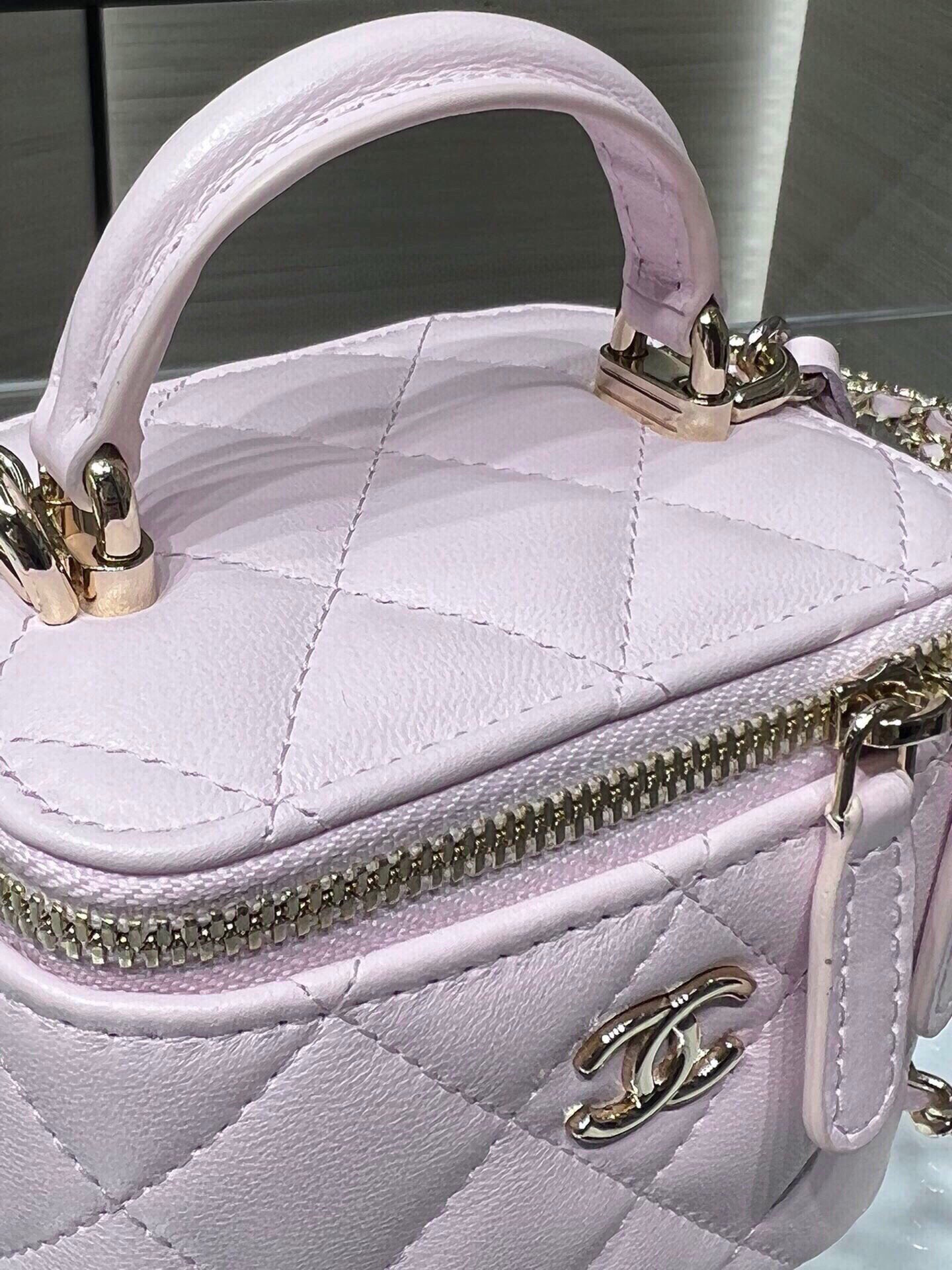 72028_rose_7 Chanel Mini Vanity Rose - fake chanel vanity detail 6