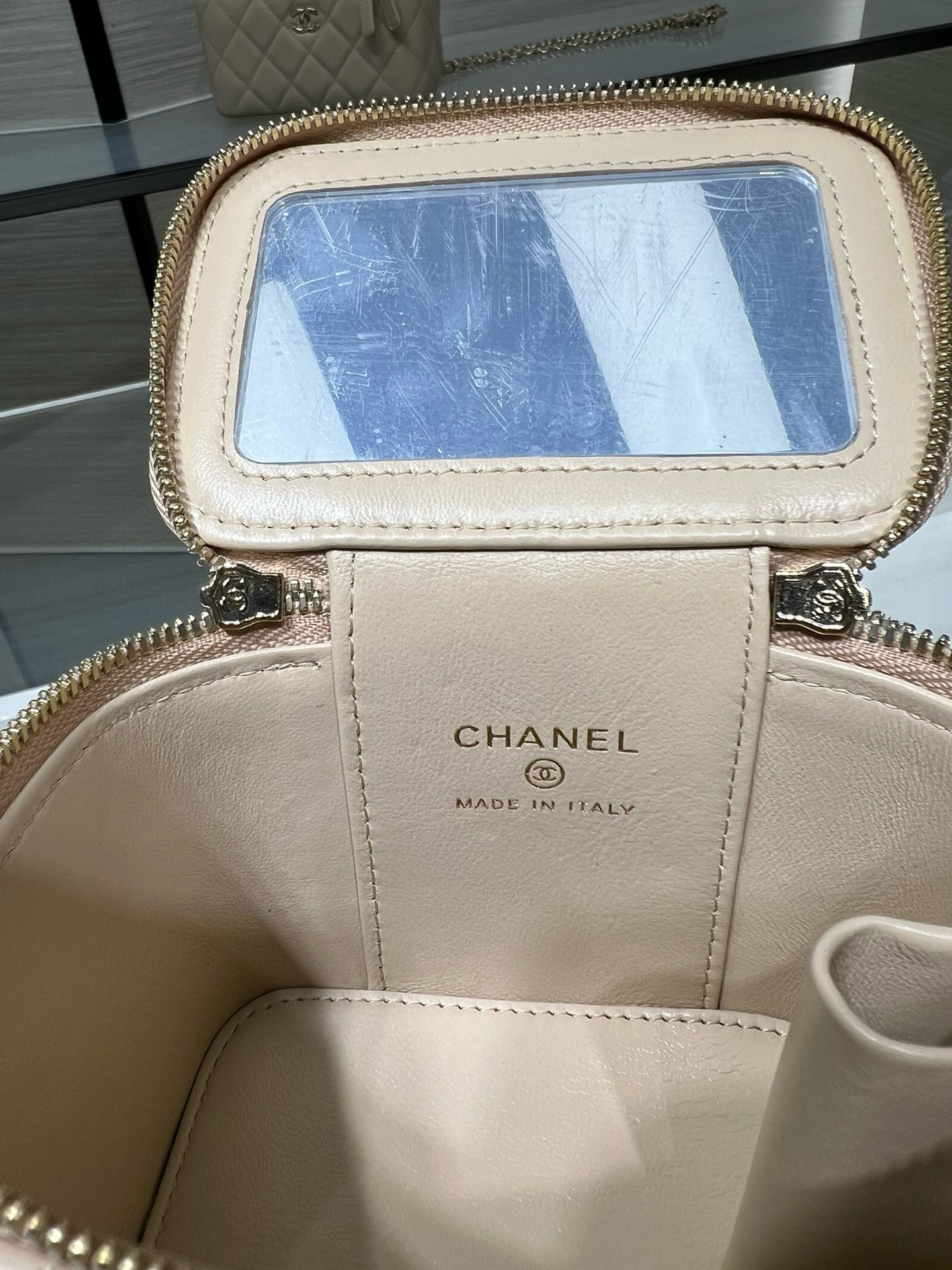 72029_sandstone_4 Chanel Mini Vanity Sandstone - chanel small vanity replica detail 3