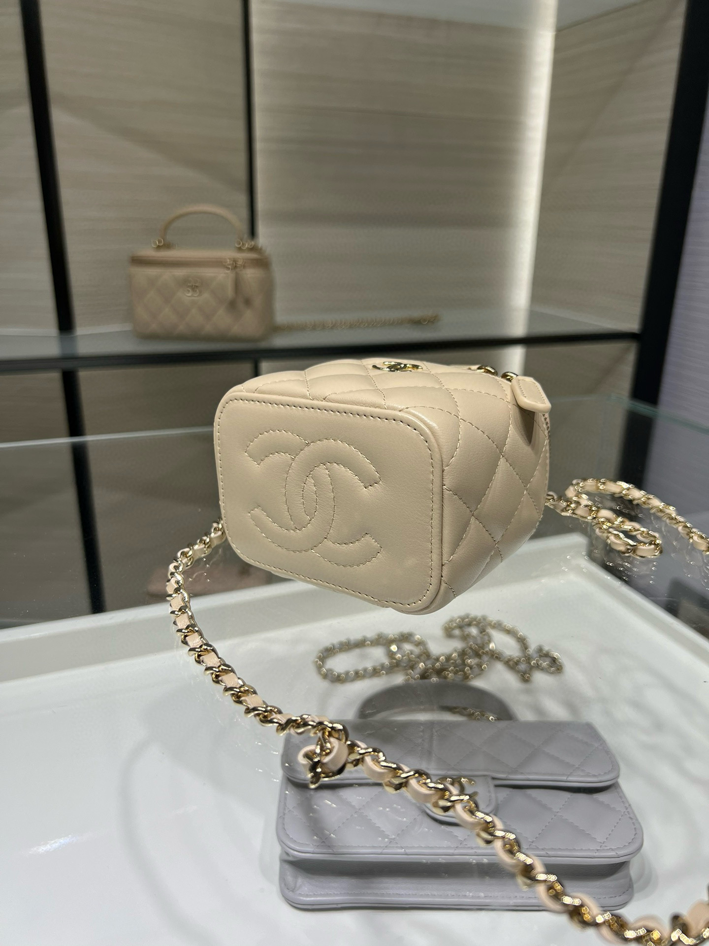 72029_sandstone_5 Chanel Mini Vanity Sandstone - chanel small vanity replica detail 4