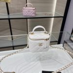 Chanel Mini Vanity White - chanel vanity with chain dupe front view