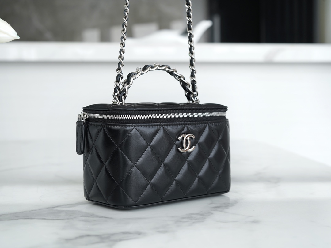 72067_black_7 Chanel Vanity Metal Top Handle Black - chanel vanity bag replica detail 6