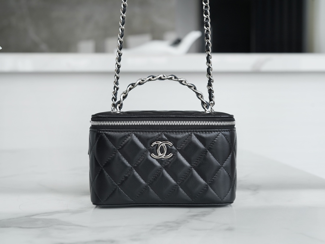 72067_black_8 Chanel Vanity Metal Top Handle Black - chanel vanity bag replica detail 7