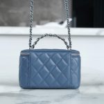 Chanel Vanity Metal Top Handle Cyan - chanel cyan vanity dupe detail 3