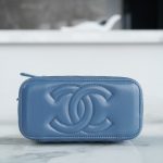 Chanel Vanity Metal Top Handle Cyan - chanel cyan vanity dupe detail 4