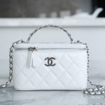 72070_white_6 Chanel Vanity Metal Top Handle White - chanel metal handle vanity replica detail 5