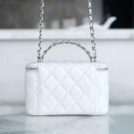 72070_white_7 Chanel Vanity Metal Top Handle White - chanel metal handle vanity replica detail 6