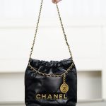 72144_black_3 Chanel 22 Mini Bag Black - chanel 22 mini black dupe detail 2