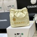 Chanel 22 Mini Bag Light Yellow - chanel 22 mini light-yellow dupe detail 4