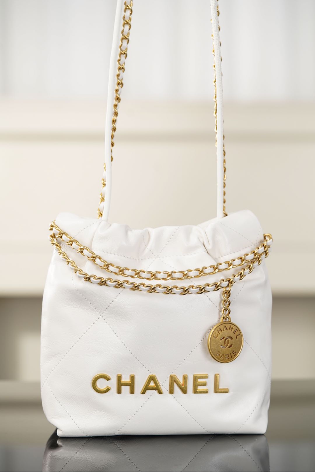 72161_white_8 Chanel 22 Mini Bag White - chanel 22 mini white dupe detail 7