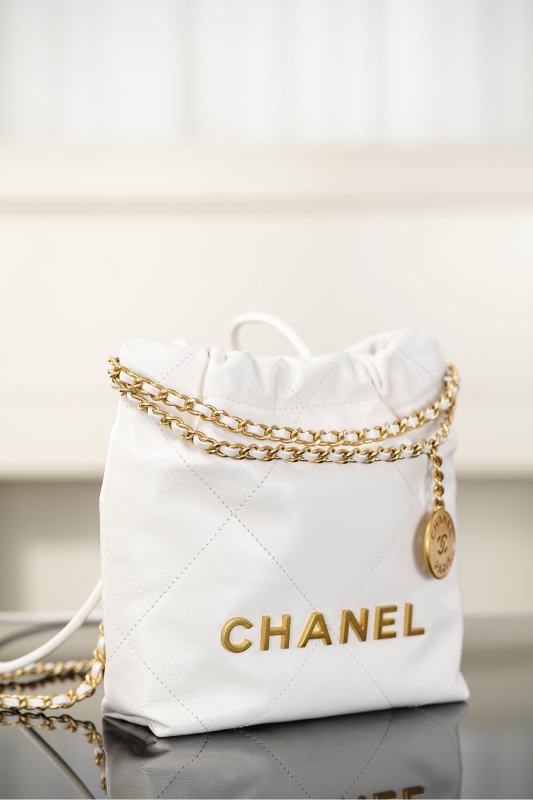 72161_white_9 Chanel 22 Mini Bag White - chanel 22 mini white dupe detail 8