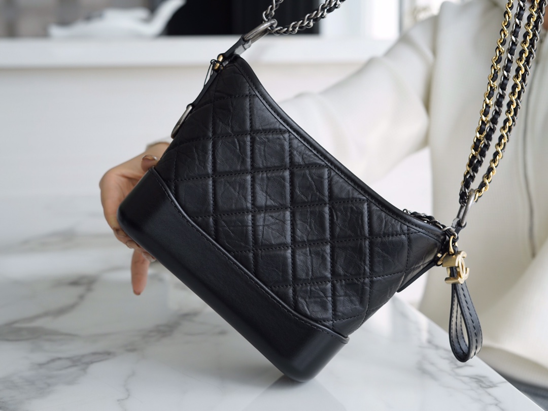 72171_black_3 Chanel Gabrielle Hobo Bag Black - chanel gabrielle black dupe detail 2