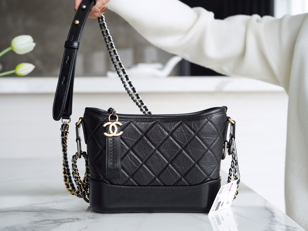 72171_black_8 Chanel Gabrielle Hobo Bag Black - chanel gabrielle black dupe detail 7