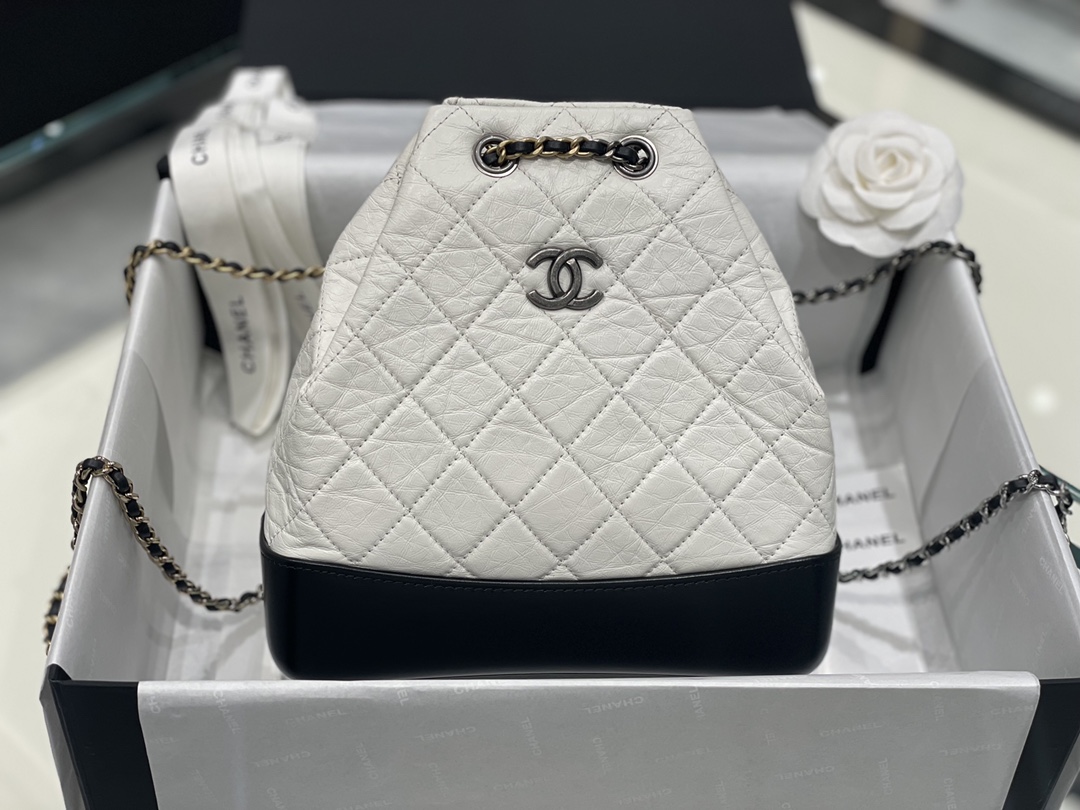 Chanel Gabrielle Backpack White - chanel gabrielle backpack dupe detail 4