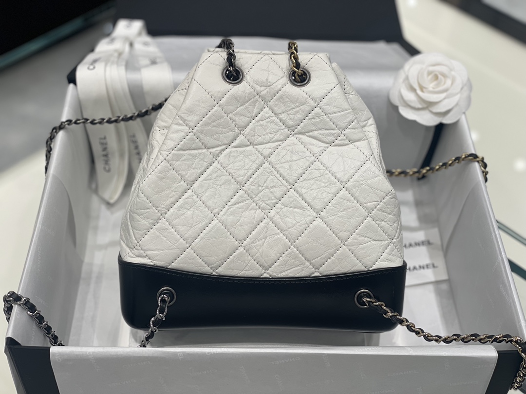 Chanel Gabrielle Backpack White - chanel gabrielle backpack dupe detail 6