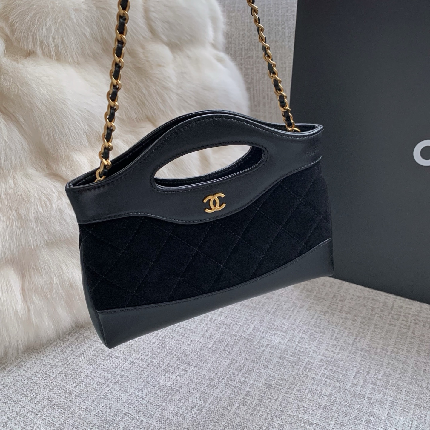 Torba Chanel 31 Nano Tote z czarnego zamszu 9