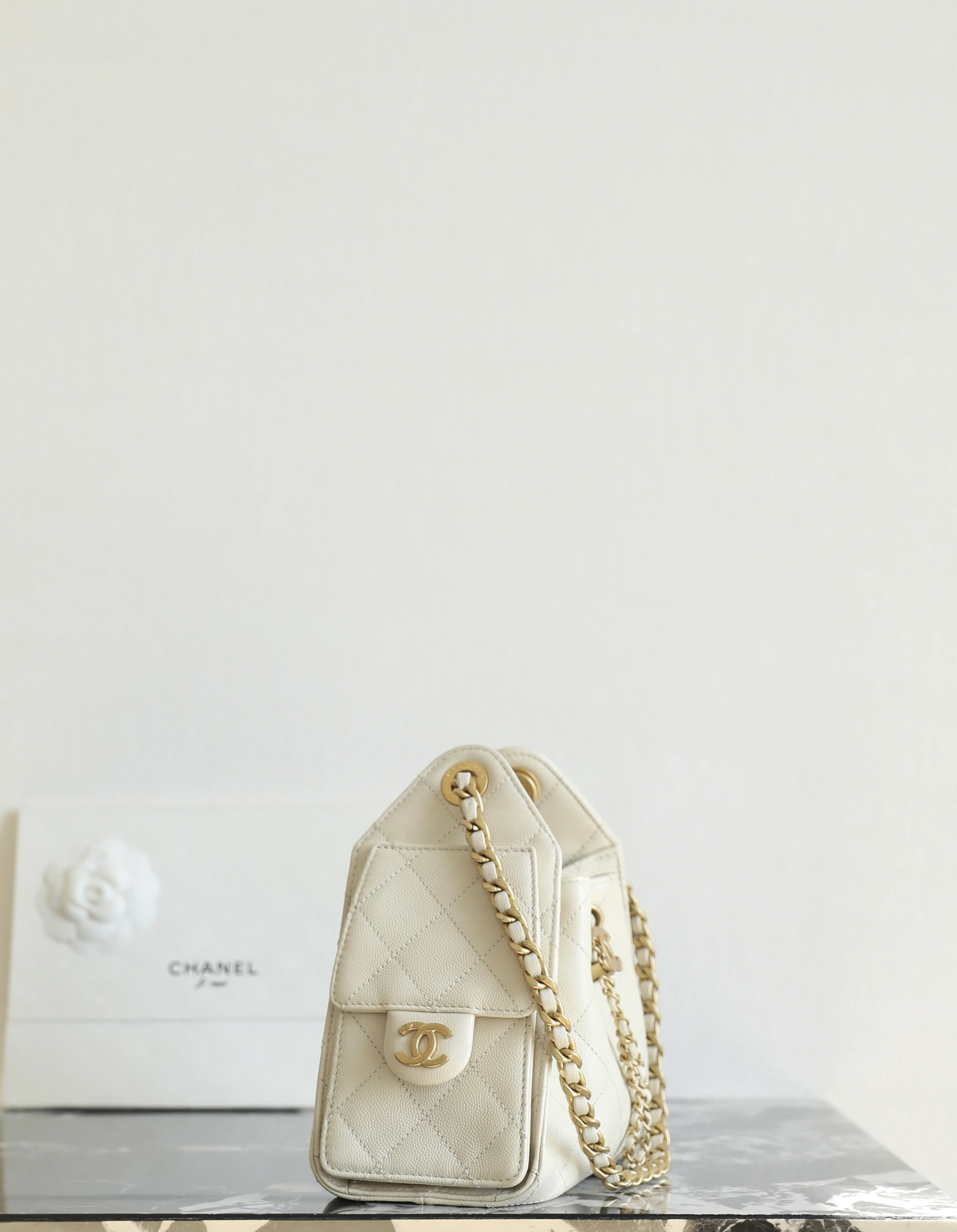 Chanel 25 Mini Bag Beige - fake chanel 25 mini beige detail 4