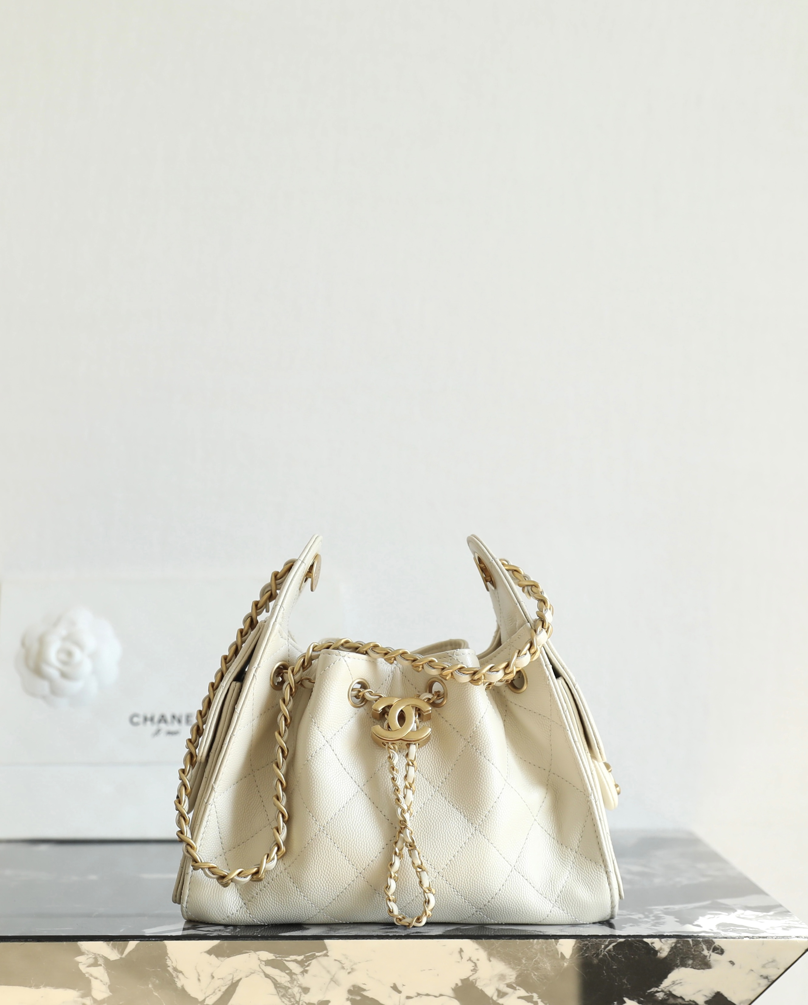 Chanel 25 Mini Bag Beige - fake chanel 25 mini beige detail 5