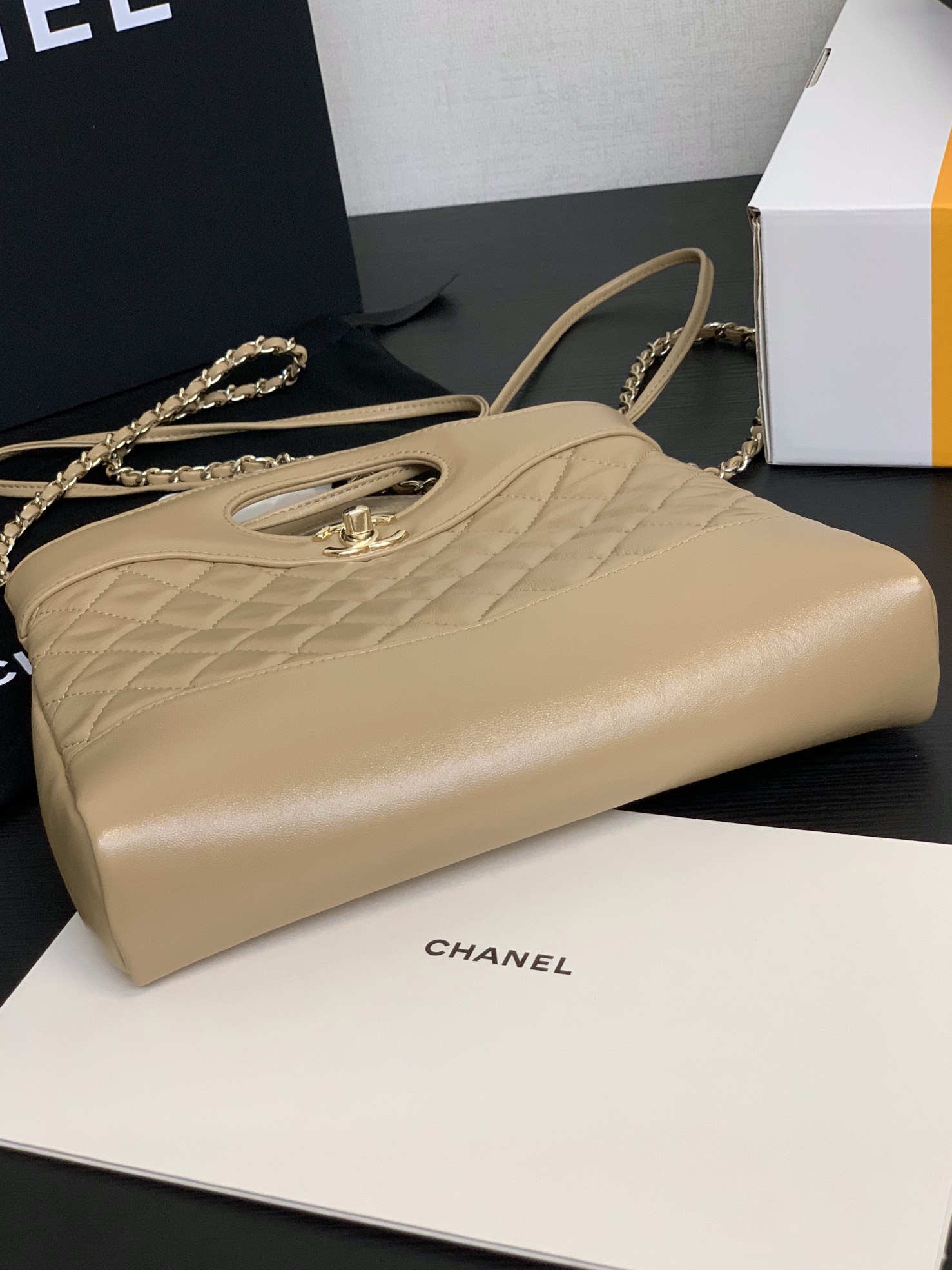 beige1 Chanel 24S 31 Mini Tote Bag Beige - chanel mini tote beige dupe detail 7