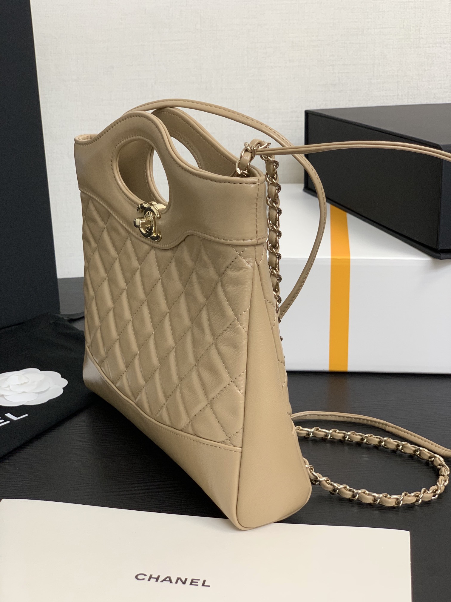 beige3 Chanel 24S 31 Mini Tote Bag Beige - chanel mini tote beige dupe detail 5