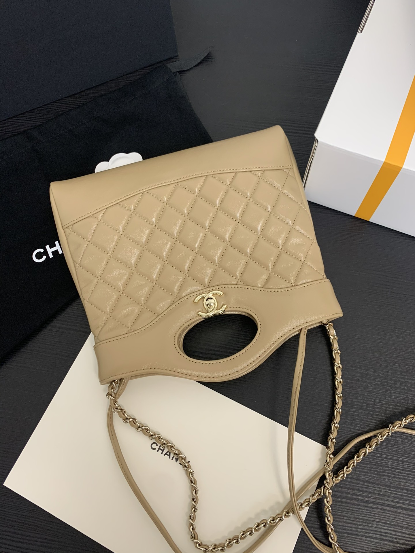 beige6 Chanel 24S 31 Mini Tote Bag Beige - chanel mini tote beige dupe detail 3
