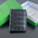 bifold-brown-8 Bottega Veneta Bifold Zipper Wallet - side angle