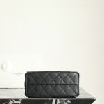 Chanel 24P Messenger Hobo Black - chanel messenger hobo black dupe detail 7