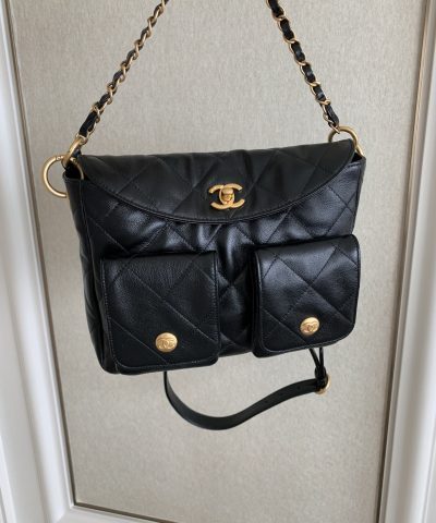 Chanel 24P Messenger Hobo Black