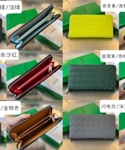 Replica Bottega Veneta Zip Long Wallet Grid