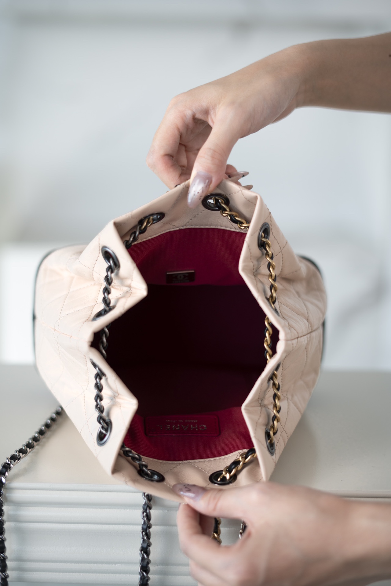 Chanel Gabrielle Backpack Beige 4