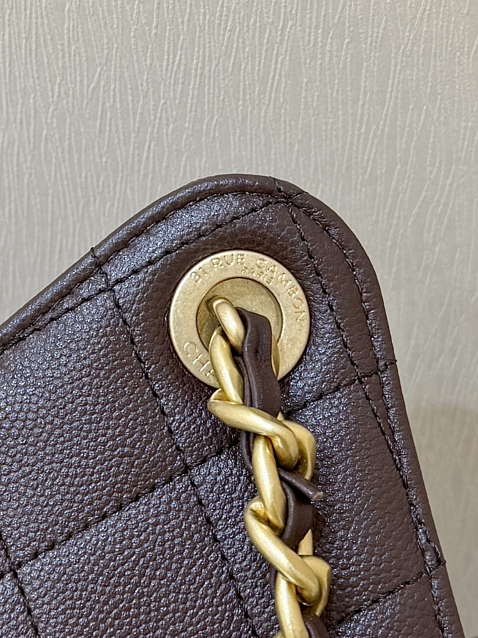 Chanel 25 Medium Bag Brown - fake chanel 25 medium brown detail 1