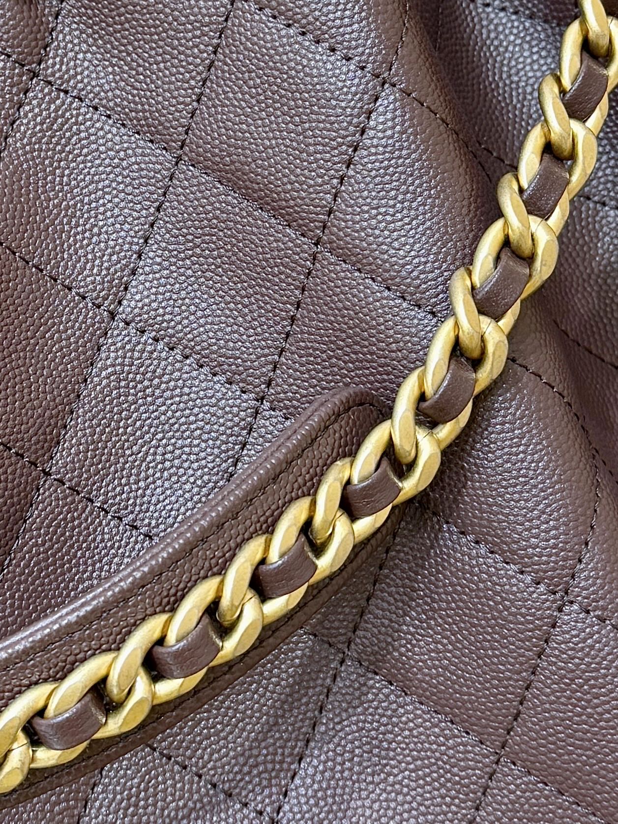 Chanel 25 Medium Bag Brown - fake chanel 25 medium brown detail 3