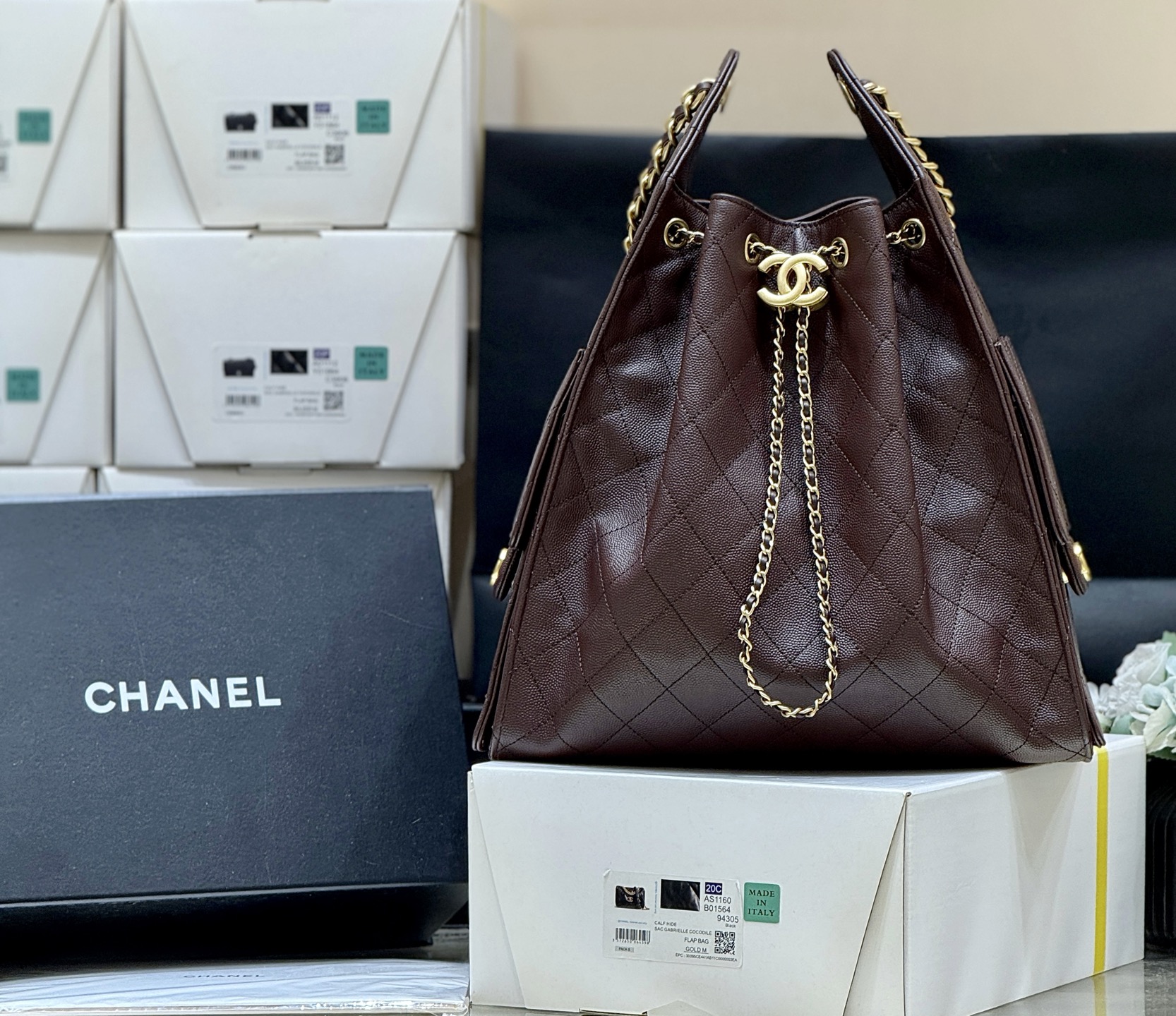 Chanel 25 Medium Bag Brown - fake chanel 25 medium brown detail 5