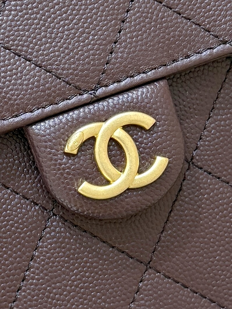 Chanel 25 Medium Bag Brown - fake chanel 25 medium brown detail 6
