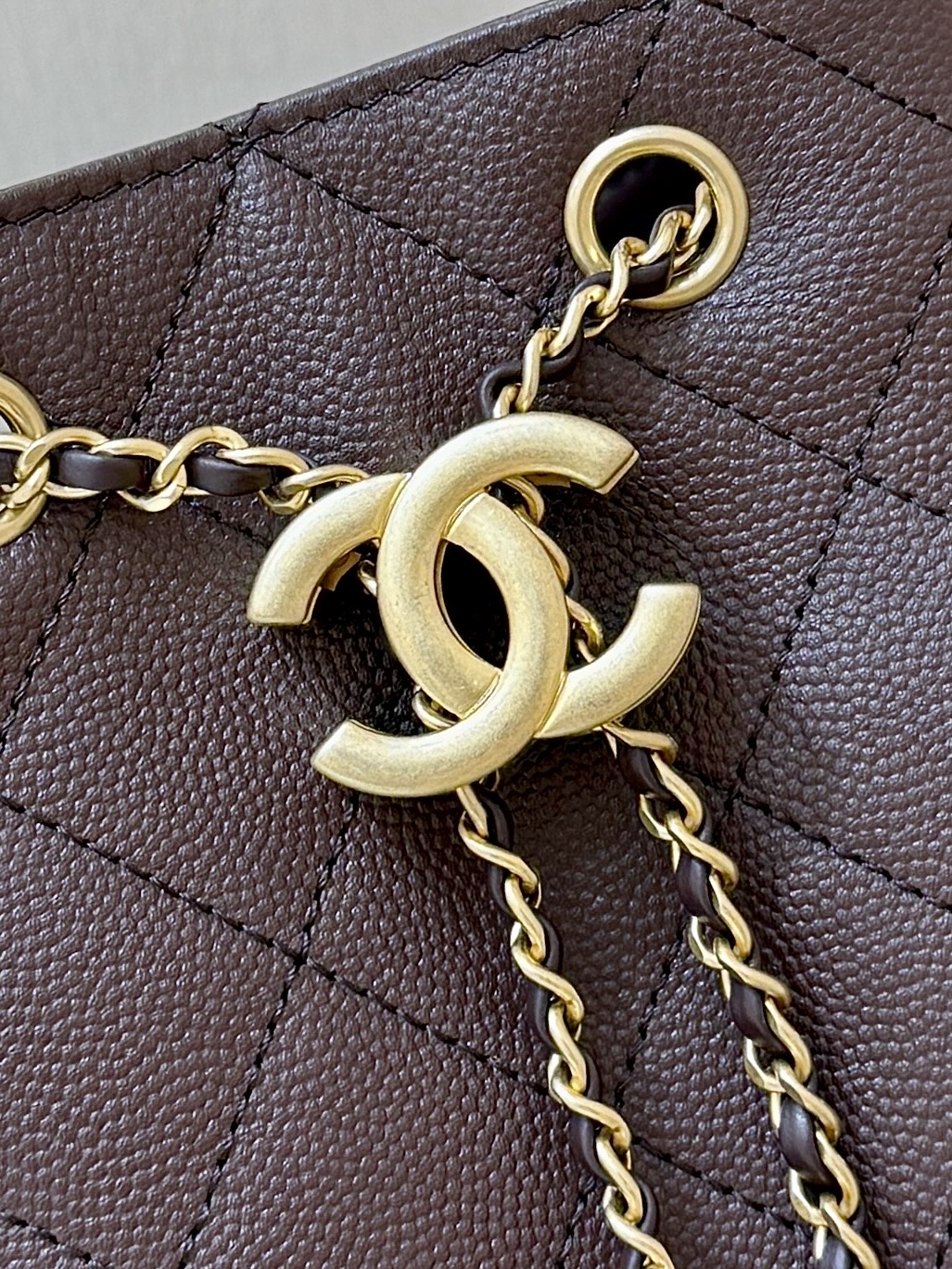 Chanel 25 Medium Bag Brown - fake chanel 25 medium brown detail 7