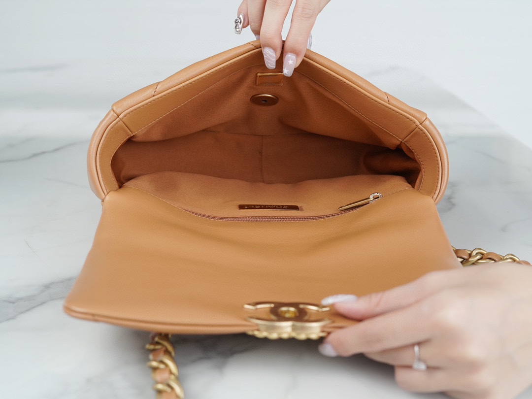 brown2 Chanel 19 Flap Bag Brown - fake chanel 19 detail 1