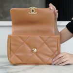 brown3 Chanel 19 Flap Bag Brown - fake chanel 19 detail 2