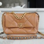 brown4 Chanel 19 Flap Bag Brown - fake chanel 19 detail 3