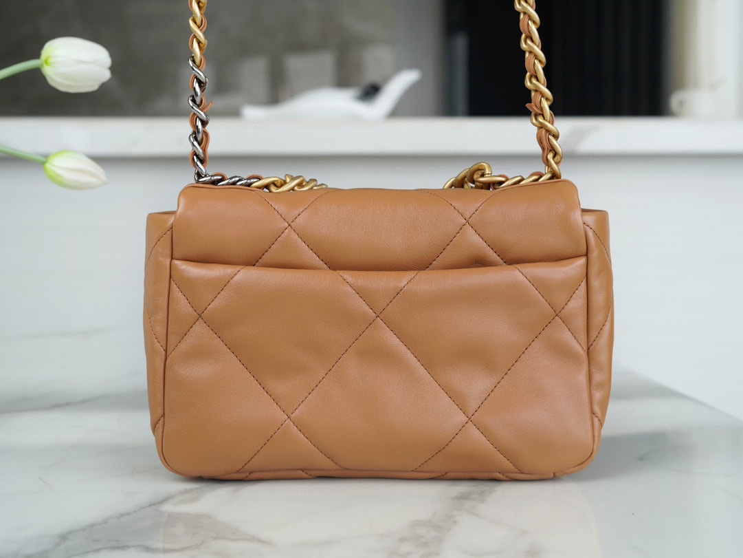 brown7 Chanel 19 Flap Bag Brown - fake chanel 19 detail 6