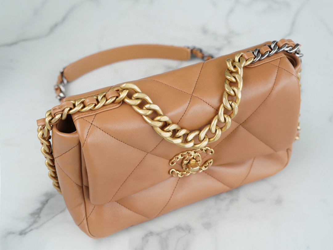brown8 Chanel 19 Flap Bag Brown - fake chanel 19 detail 7