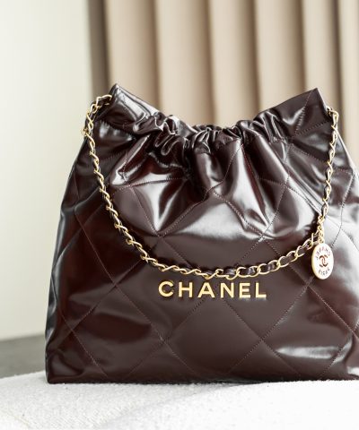 Chanel 22 Medium Tasche Burgunderrot